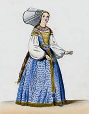 1483 rank lady lacy engravings colored hand